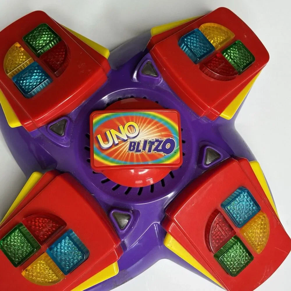 Mattel UNO Blitzo Game Red Electronic Tabletop Lights Sound 2000 Family Fun